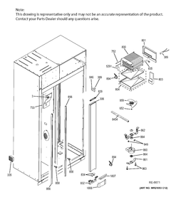 FREEZER SECTION Diagram and Parts List for ZISS480DXDSS  General Electric Refrigerator