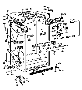 Cabinet Assembly Diagram and Parts List for TBX18DASJRAD  General Electric Refrigerator
