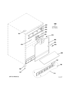 CABINET Diagram and Parts List for ZIDI240WAII  General Electric Refrigerator