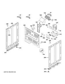 Body Parts Diagram and Parts List for CHS950P2M3S1  General Electric Range