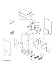 Cabinet Diagram and Parts List for UCC15NPRCII  General Electric Ice Maker
