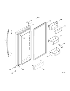 FF DOOR LEFT Diagram and Parts List for PFRS5NBXCSS  General Electric Refrigerator