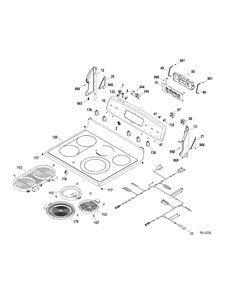 CONTROLS-COOKTOP Diagram and Parts List for JCBP840DT1BB  General Electric Range