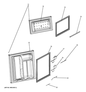 DOORS Diagram and Parts List for GDE03GLKBLB  General Electric Refrigerator