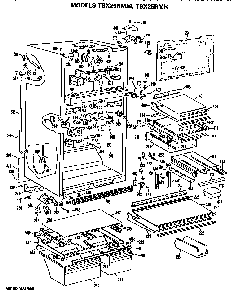 Cabinet Diagram and Parts List for TBX25RMMWHD  General Electric Refrigerator