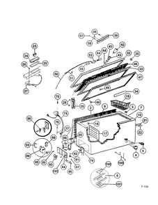 FREEZER Diagram and Parts List for CN20CW1  General Electric Freezer