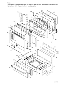 DOOR & DRAWER PARTS Diagram and Parts List for JCB860SK1SS  General Electric Range