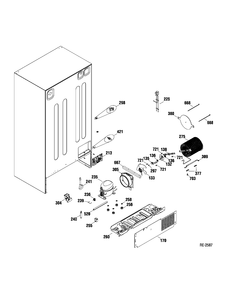 SYSTEM PARTS Diagram and Parts List for DSR23UGTABB  General Electric Refrigerator