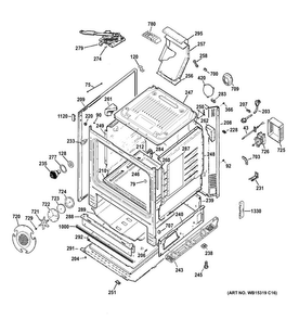 Body Parts Diagram and Parts List for PGB920SEF1SS  General Electric Range
