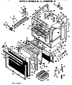Body Diagram and Parts List for JSP48GJ6  General Electric Range