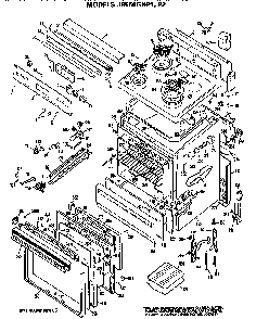 Main Body/cooktop/controls Diagram and Parts List for JB550GP1  General Electric Range