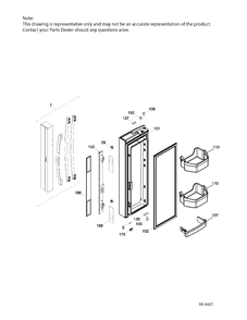 FF DOOR LT Diagram and Parts List for GNE21DSKAKSS  General Electric Refrigerator