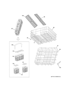Rack Assemblies Diagram and Parts List for GLDA690F00WW  General Electric Dishwasher