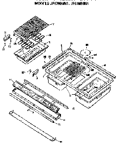 Cooktop Diagram and Parts List for JP678B9N1  General Electric Cooktop