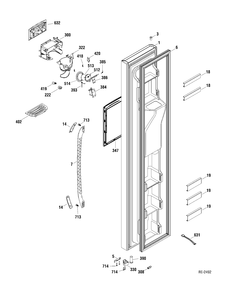 FZ DOOR Diagram and Parts List for GSR23UGTAWW  General Electric Refrigerator