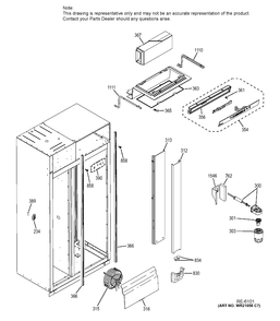 FRESH FOOD SECTION Diagram and Parts List for ZISP420DHASS  General Electric Refrigerator