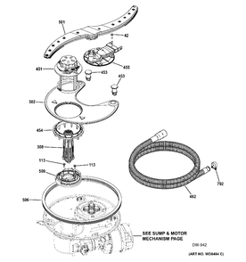 SUMP & FILTER ASM Diagram and Parts List for ZDT800SPF0SS  General Electric Dishwasher