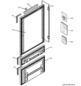 DOORS Diagram and Parts List for ZIW30GNDAII  General Electric Refrigerator