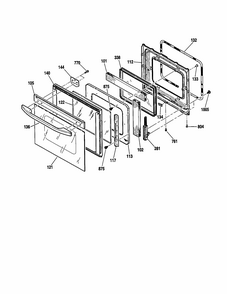 Upper And Lower Door Diagram and Parts List for 91147699100  Kenmore Microwave
