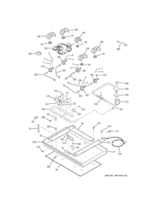Gas & Burner Parts Diagram and Parts List for JGP970BEK6BB  General Electric Cooktop