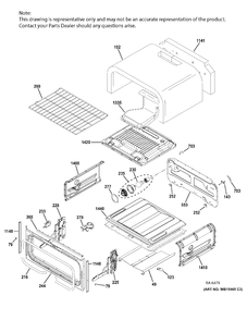 UPPER OVEN Diagram and Parts List for JCGB860SEJ2SS  General Electric Range