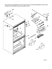 FF FUNCTIONAL PARTS Diagram and Parts List for CFRP5NFDCSS  General Electric Refrigerator