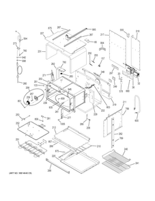 Lower Oven Diagram and Parts List for PT925SN5SS  General Electric Wall Oven