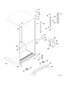 HINGE PARTS Diagram and Parts List for MBRC0GAXERWW  General Electric Refrigerator