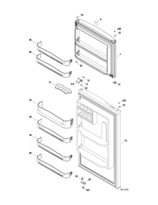 DOORS Diagram and Parts List for MTR12YATAWW  General Electric Refrigerator