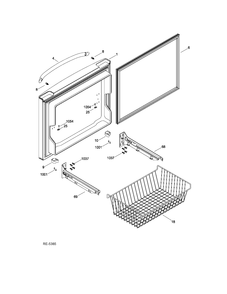FZ DOOR Diagram and Parts List for GFRS2KBYHSS  General Electric Refrigerator