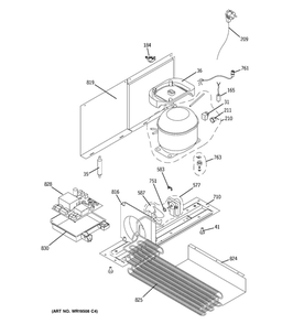 Machine Compartment Diagram and Parts List for ZDWR240PCBS  General Electric Wine and Beverage Cooler