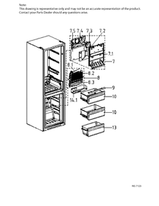 FZ DRAWERS Diagram and Parts List for MBE11DSLASS  General Electric Refrigerator