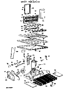 Unit Parts Diagram and Parts List for TBX20VJB  General Electric Refrigerator