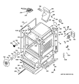 Body Parts Diagram and Parts List for JGB760DEF2BB  General Electric Range