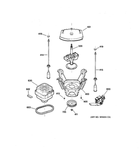 SUSPENSION, PUMP & DRIVE COMPONENTS Diagram and Parts List for MNXRP080DAWW  General Electric Washer