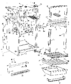 Cabinet Diagram and Parts List for TBF14SKB  General Electric Refrigerator