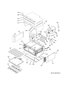UPPER OVEN Diagram and Parts List for PT9200SL2SS  General Electric Wall Oven