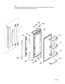 FRESH FOOD DOOR LEFT Diagram and Parts List for PNE25JGKCKWW  General Electric Refrigerator