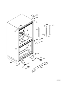 HINGE PARTS Diagram and Parts List for GDR20DTEARBB  General Electric Refrigerator