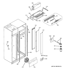 FRESH FOOD SECTION Diagram and Parts List for ZISB360DXD  General Electric Refrigerator