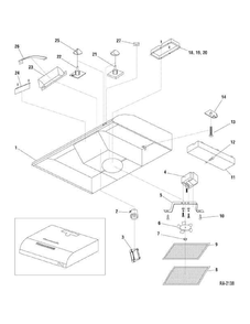 RANGE HOOD Diagram and Parts List for JV347L1WWCE  General Electric Range Hood
