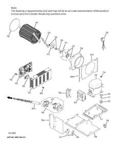 MACHINE COMPARTMENT Diagram and Parts List for ZISB480DHC  General Electric Refrigerator