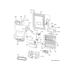 Ice Maker And Dispenser Diagram and Parts List for CVE28DP4NHW2  General Electric Refrigerator