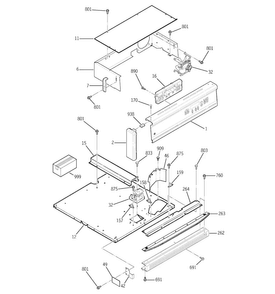 Control Panel Diagram and Parts List for JGRP17BEW3BB  General Electric Wall Oven