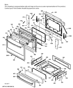DOOR & DRAWER PARTS Diagram and Parts List for PCGS920SEF3SS  General Electric Range