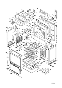 BODY PARTS Diagram and Parts List for JCB860DF1WW  General Electric Range