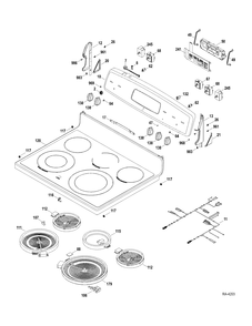 CONTROLS-COOKTOP Diagram and Parts List for JCBP820ST1SS  General Electric Range