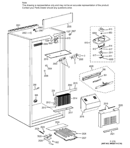 CABINET 1 Diagram and Parts List for ZIF360NHALH  General Electric Refrigerator