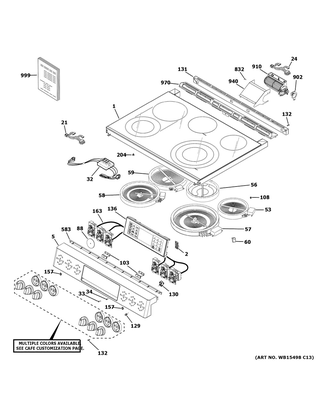 Part Location Diagram of 49-88077 GE Pm Quick Guide