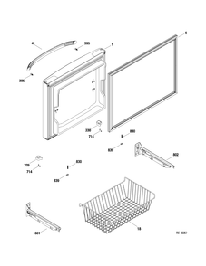 FZ DOOR Diagram and Parts List for GFRS2KBXASS  General Electric Refrigerator